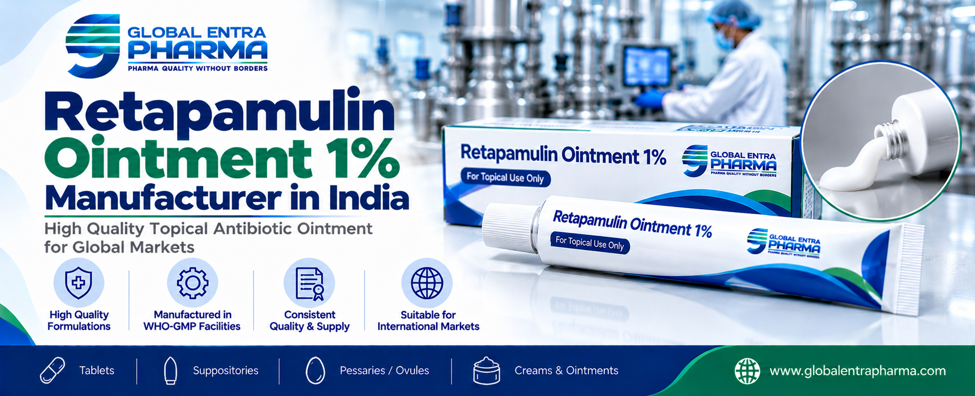 Retapamulin Ointment 1% Manufacturer in India